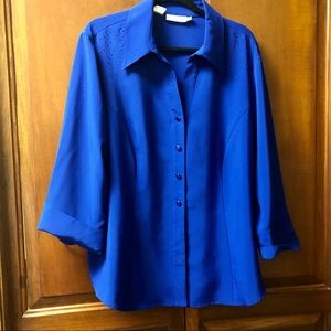 Naomi Blouse royal blue 2x